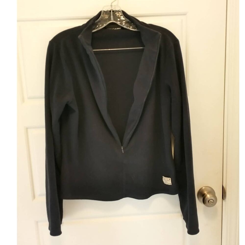 DKNY 3/4 Zip Fleece Jacket. Women's Large. Navy Blue.